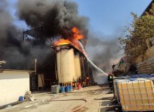 آخرین وضعیت آتش‌سوزی شرکت پترو پالایش گهر  شهرک صنعتی دورود